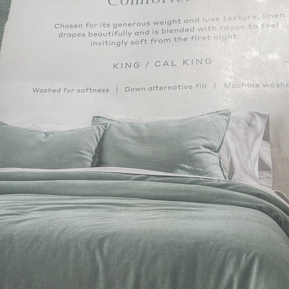 Casaluna Bedding King Size Heavy Weight Linen Blend Comforter Sham